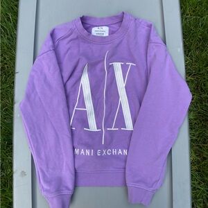 Armani Exchange Purple Crewneck Sweater